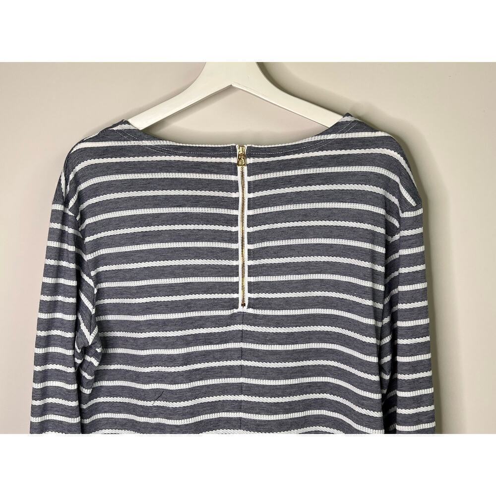 Sail To Sable Roundneck Knee Length Shirt Dress Pullover Striped Navy Women's XL - Picture 6 of 10
